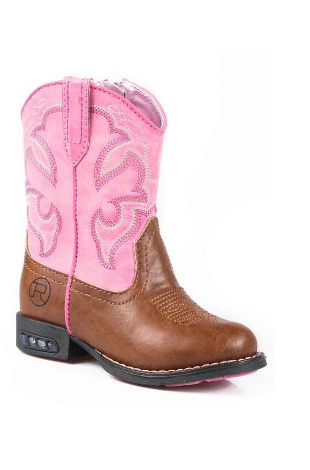 Roper Toddler Lightning Boots - Pink/Tan - Donohues, City & Country Gear