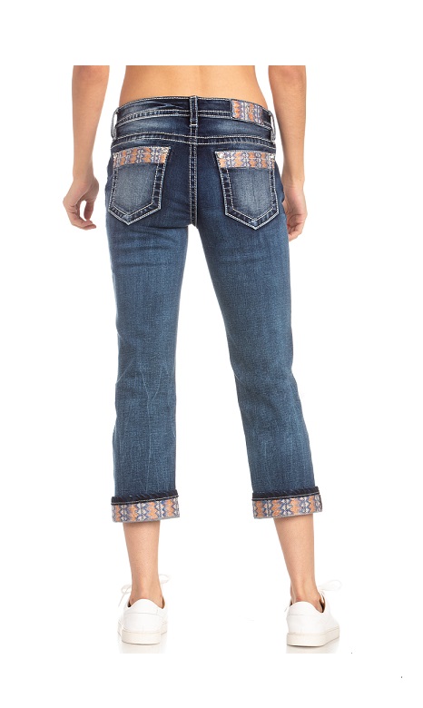 Miss Me Mid Rise Aztec Capri - Donohues 