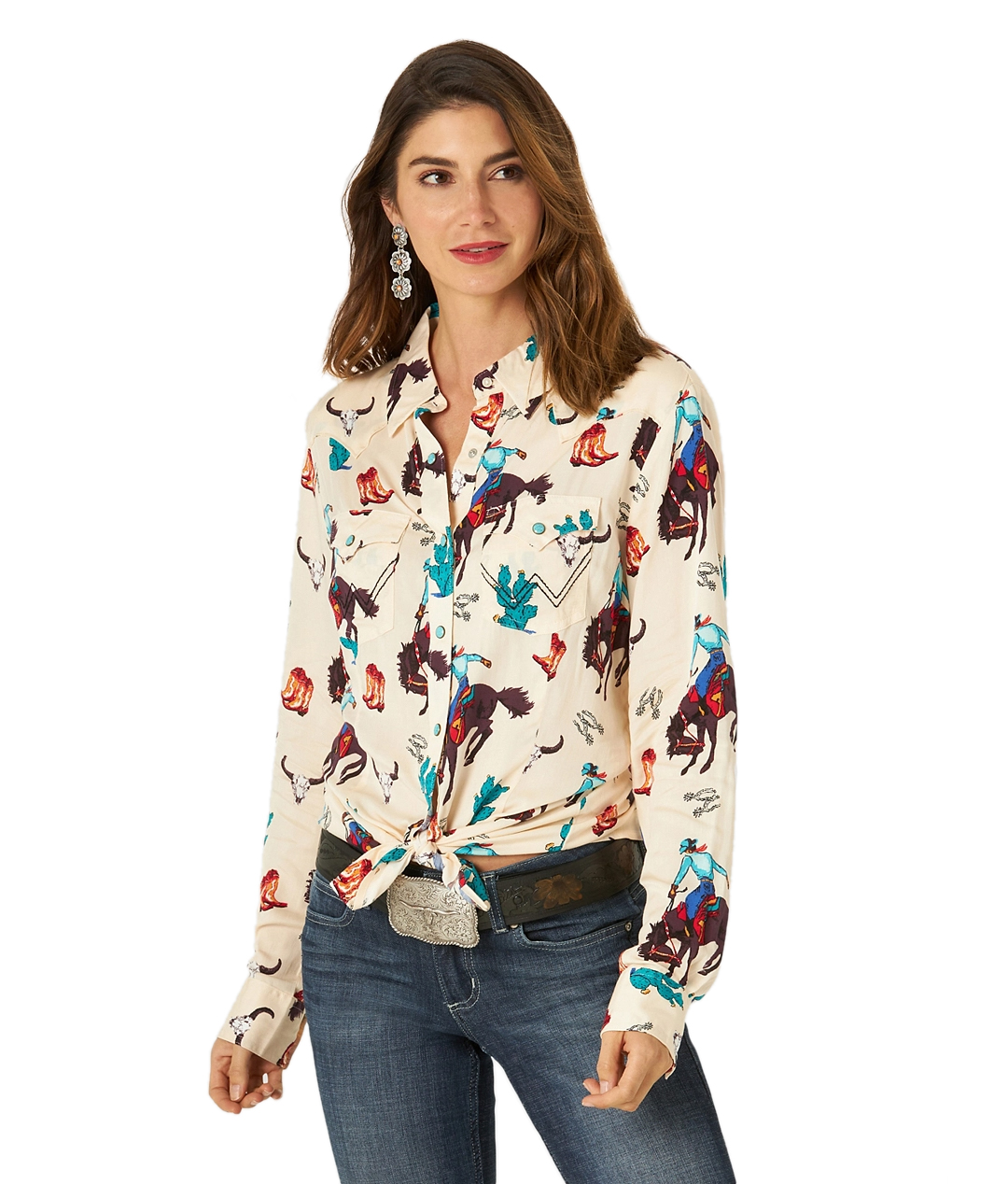 Wrangler Womens Western Print Shirt 