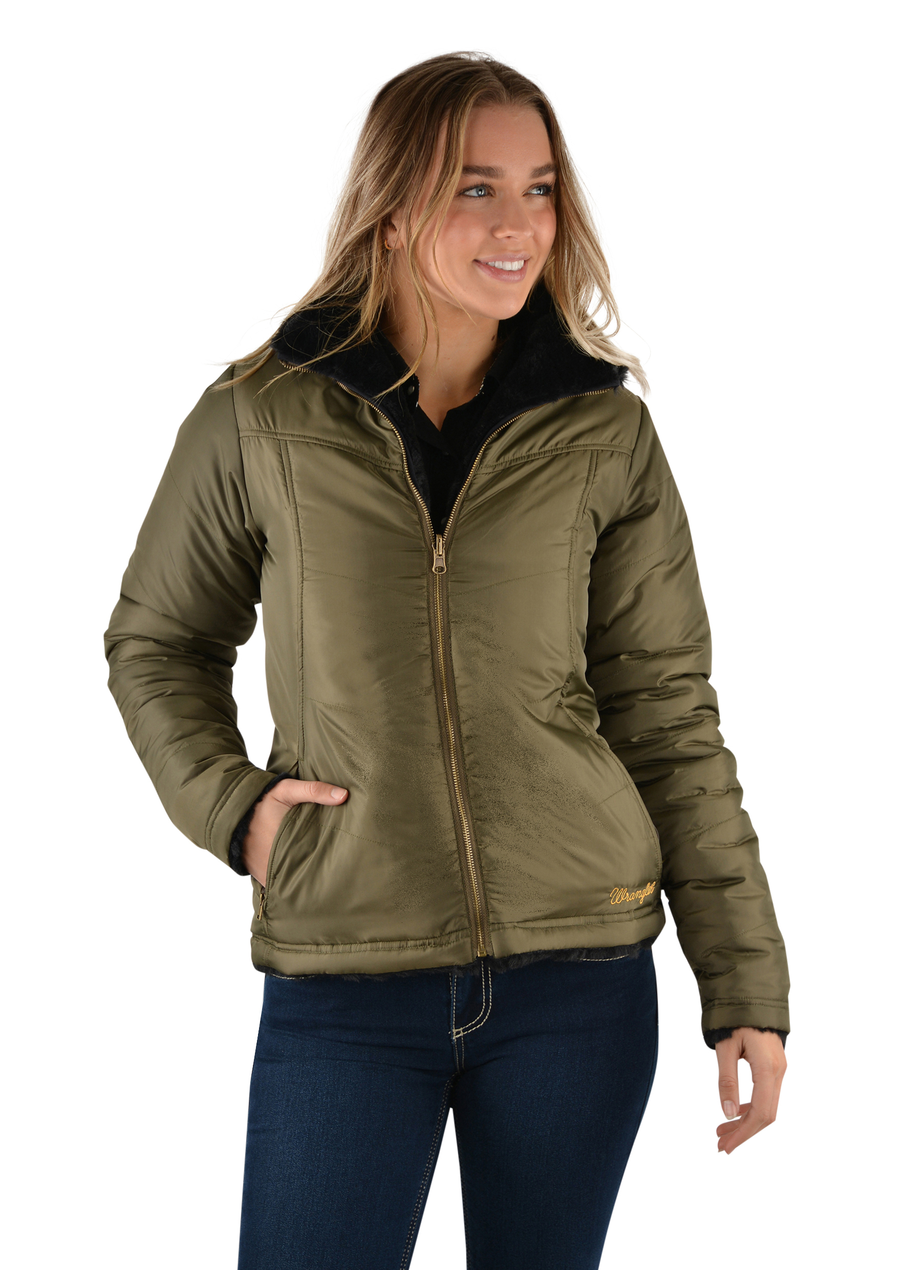 Wrangler Women's Carrier Reversible Jacket - Olive/Black - Donohues, City &  Country Gear