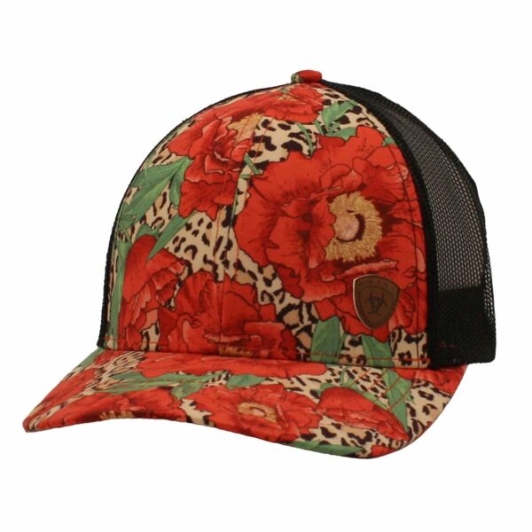 Ariat High Pony Cap - Flower Cheetah