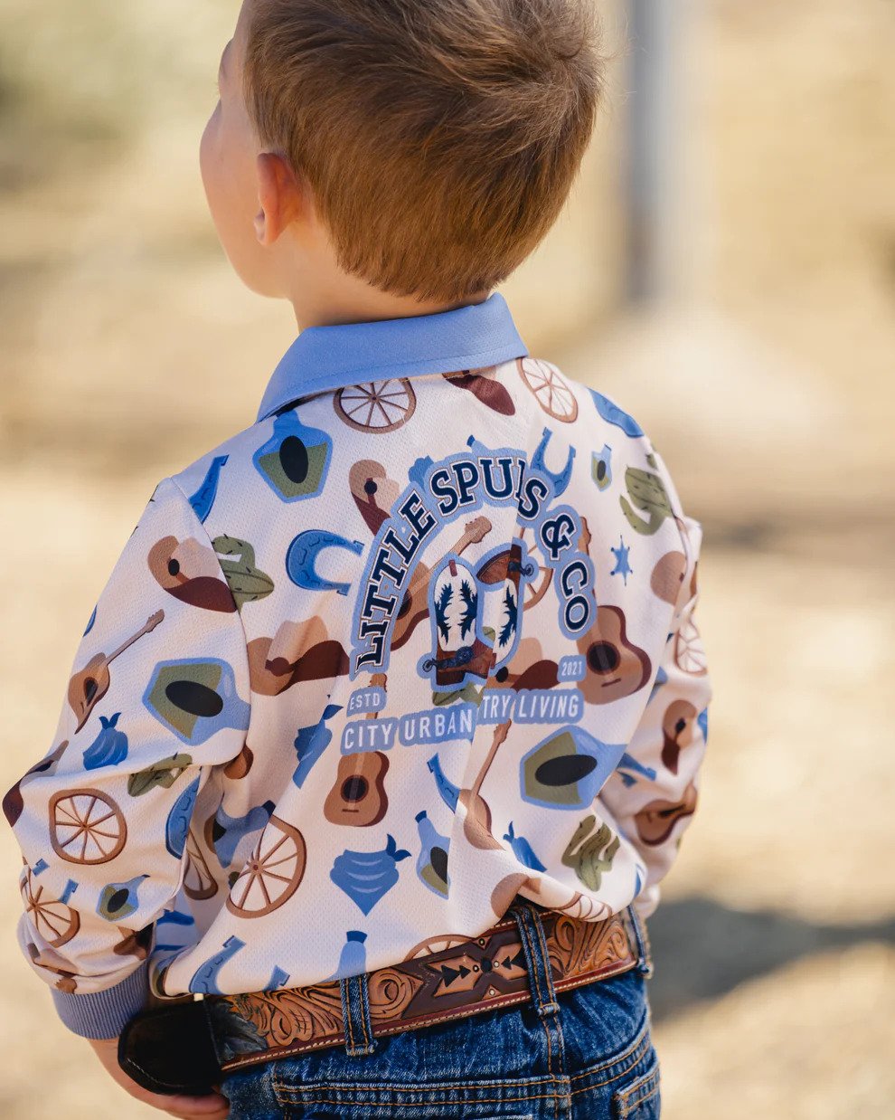 Kids Fishing Shirt - Desert – Littlespursandco