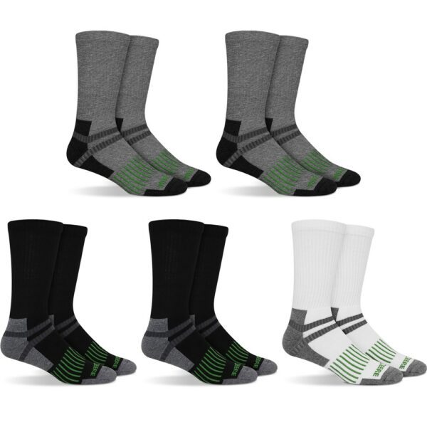 John Deere Black/Grey Crew Work Socks - 5 Pack