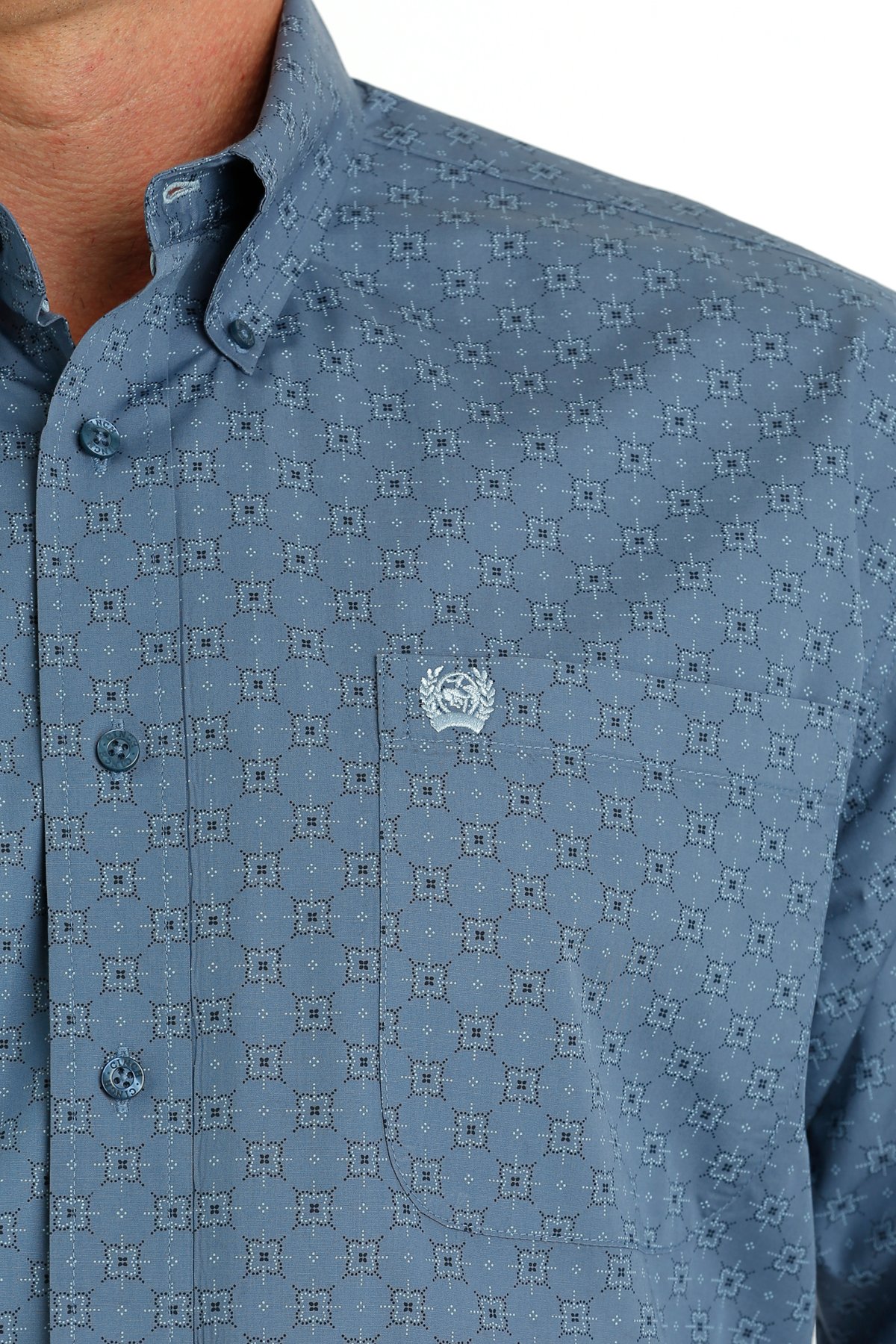 Cinch Men's Classic Fit Long Sleeve Shirt - Geometric Blue - Donohues ...