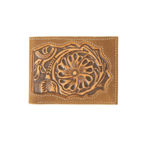 Men's Western Leather Embossed Bi-Fold Wallet