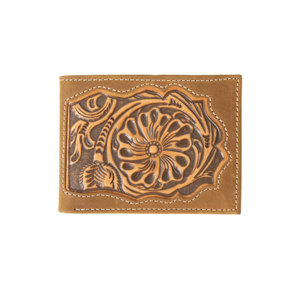 Men's Western Leather Embossed Bi-Fold Wallet
