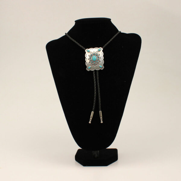 M&F Western Bolo Tie - Rectangular Turquoise Concho