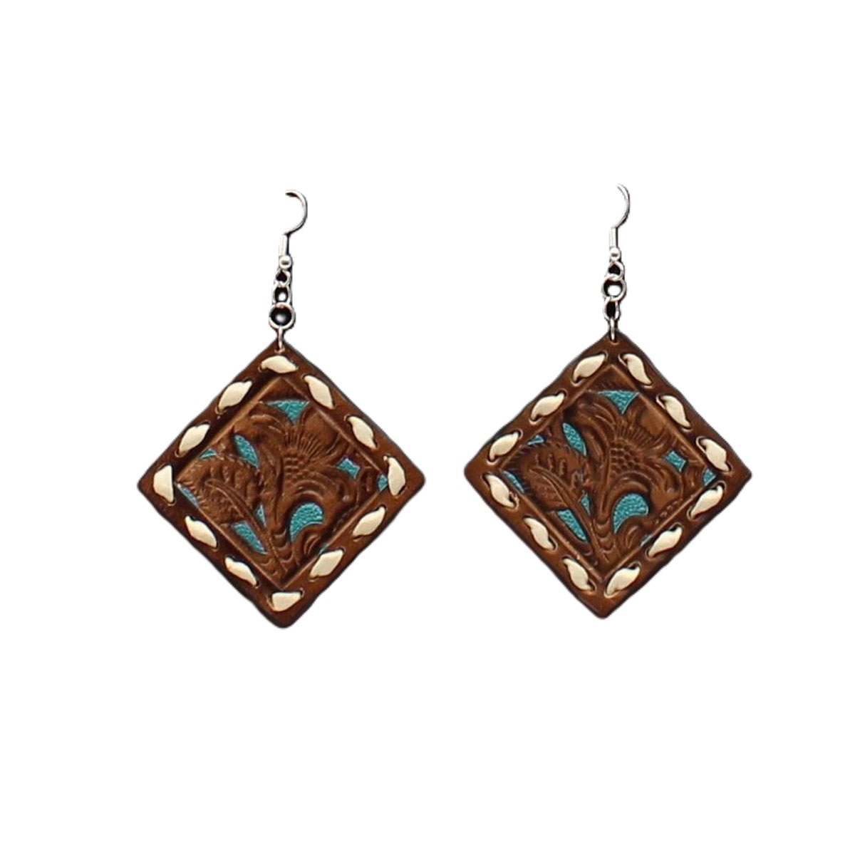 Blazin Roxx Leather Diamond Earrings