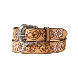 Nocona Women's Hand Tooled Metallic Flower Belt