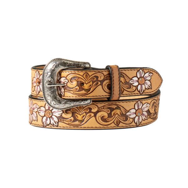 Nocona Women's Hand Tooled Metallic Flower Belt