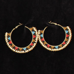 Silver Strike Beaded Triangle Hoops