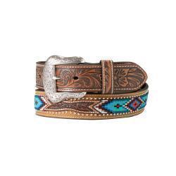 Nocona Men's Leather Embroidered Belt