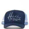 Hitchley & Harrow Trucker Cap - Navy/Powder Blue - Image 2