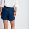 Goondiwindi Cotton Linen Stripe Shorts - Navy - Image 3