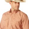 Ariat Men's Easton Classic Fit Shirt - Coral - Image 3