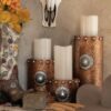 Paseo Road Faux Hammered Copper Candle Holder Set - Image 2