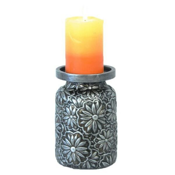 Paseo Road Faux Metal Embossed Candle Holder