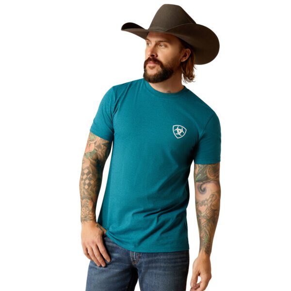 Ariat Men's Stacks Tee - Cyan Black Heather