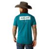 Ariat Men's Stacks Tee - Cyan Black Heather - Image 2