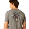 Ariat Men's Southwestern Longhorn Tee - Graphite Heather - Image 3