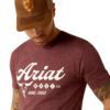 Ariat Men's Established Boot Co. Tee - Maroon Heather - Image 3