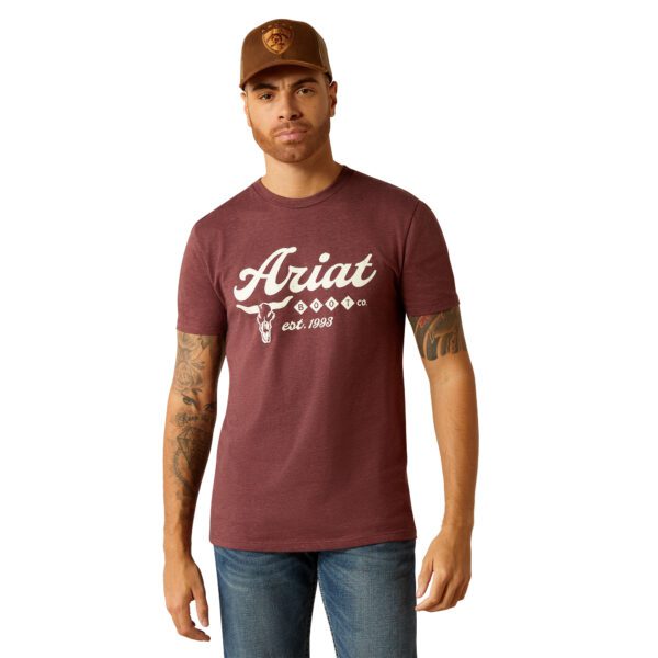 Ariat Men's Established Boot Co. Tee - Maroon Heather