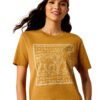 Ariat Women's Longhorn Brand Tee - Harvest Gold - Image 3