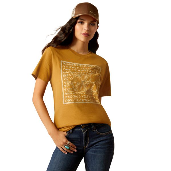 Ariat Women's Longhorn Brand Tee - Harvest Gold