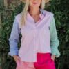 Mary G Women's "Old School" Harlequin Shorts - Blush/Hot Pink/Navy - Image 3