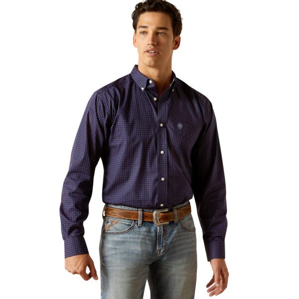 Ariat Men's Wells Wrinkle Free Fitted Shirt - Peacoat