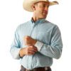 Ariat Men's Ian Wrinkle Free Classic Shirt - Porcelain Blue - Image 3