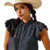 Ariat Women's Carriage Top - Indigo Rinse - Image 3