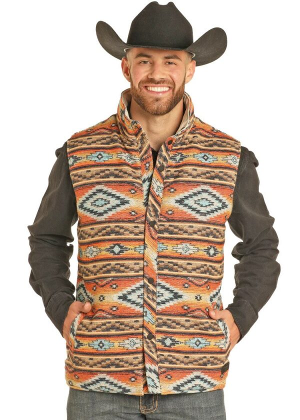 Rock & Roll Men's Aztec Jacquard Reversible Vest