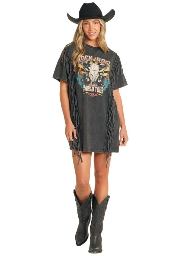 Rock & Roll Women's Fringe T-Shirt Dress