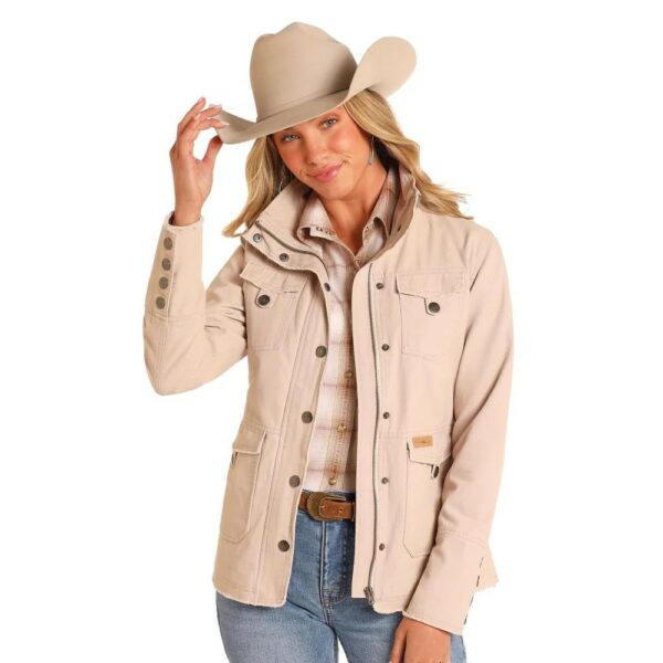 Rock & Roll Women's Cotton Canvas Jacket - Beige