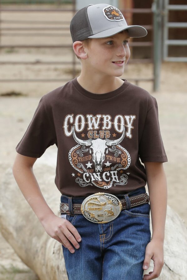 Cinch Kid's Cowboy Club Tee - Brown