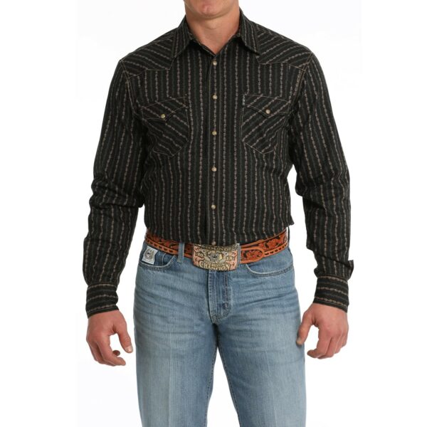 Cinch Men's Modern Fit Vintage Snap Shirt - Black