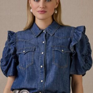 Double D Ranch 'Sweet Denim Blues' Top - Dark Denim