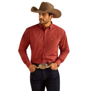 Ariat Men's Sanders Long Sleeve Shirt - Red