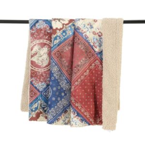 Hi End Patchwork Bandana Teddy- Backed Throw