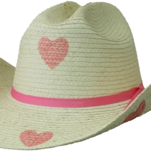 Sunbody Kids Cattleman Hat OSFA- Pink Hearts