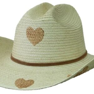 Sunbody Kids Cattleman Hat OSFA- Brown Hearts