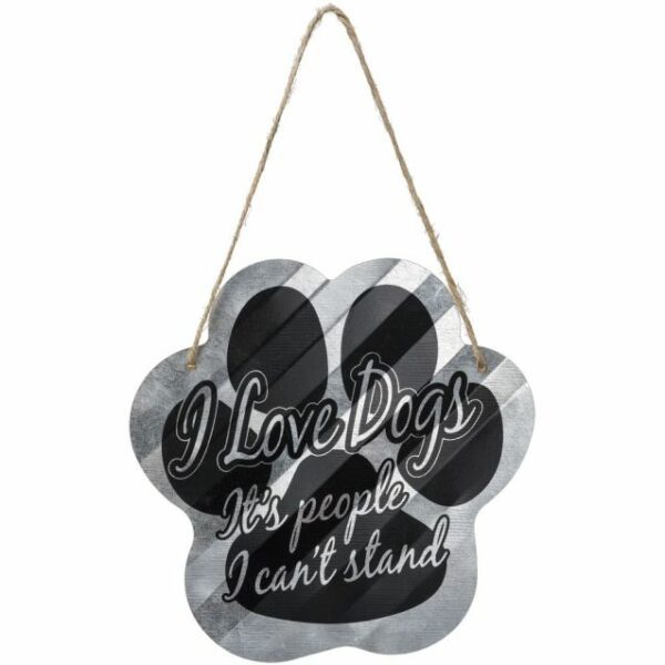 Tough1 Dog Paw Sign - I love Dogs