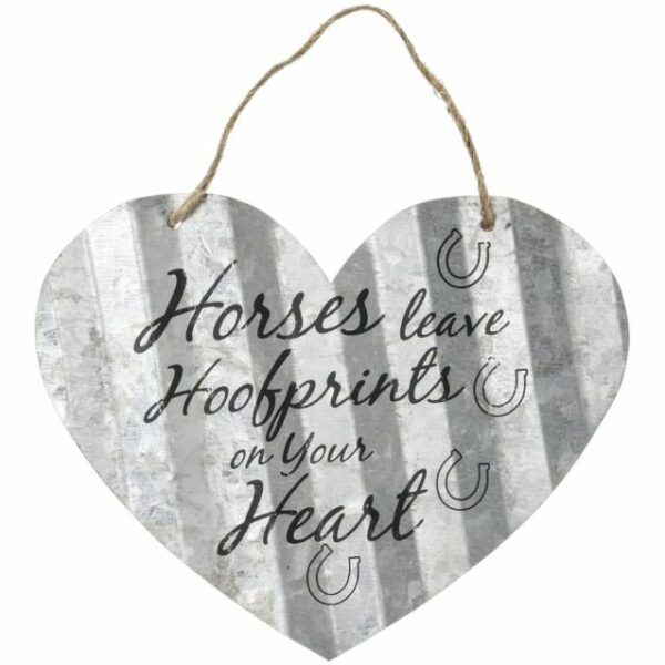 Tough1 Corrugated Metal Heart Sign 5" - Home Horse