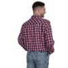 Just Country Mens Austin Full Button Workshirt - Navy/Red Plaid - Image 2