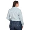 JC Womens Abbey Full Button Workshirt - Dusty Turquoise Small Check - Image 2