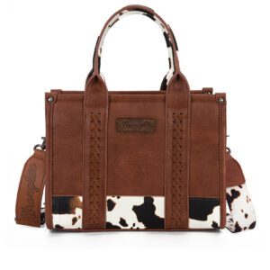 Wrangler Cow Print Crossbody Bag - Dark Tan