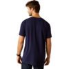 Ariat Mens Vertical Logo Tee - Blue/White - Image 2
