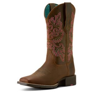 Ariat Women's Round Up Wide Square Toe Stretch Fit Boots - Sassy Brown