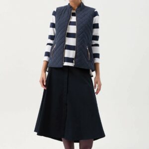 Goondiwindi Longline Quilted Vest - Navy